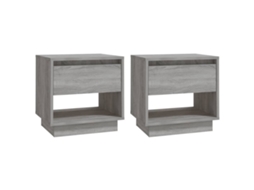 Bedside Cabinet, Bedside Cabinets Vidaxl Cinzeto Madeira Processada (n/a)