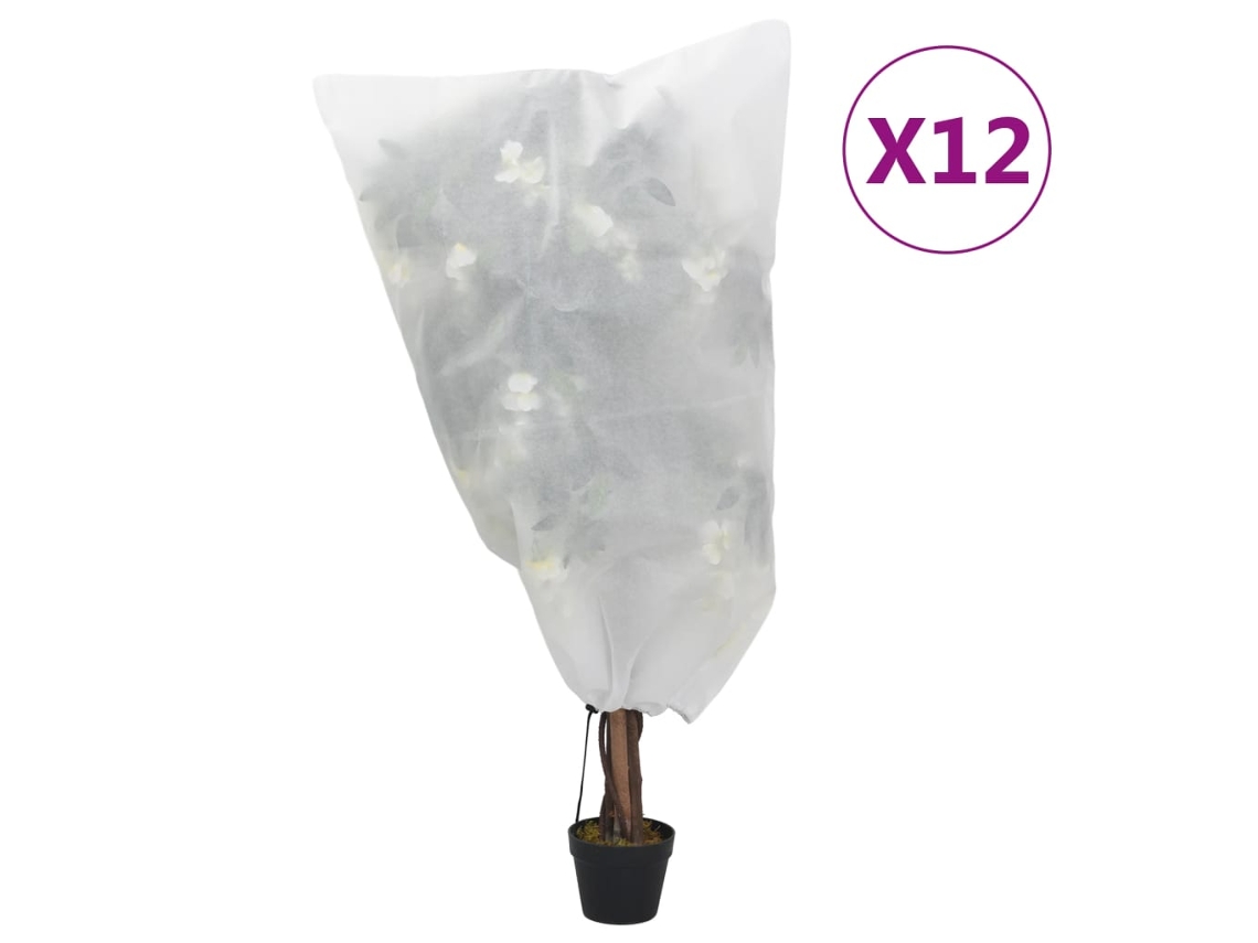 Vidaxl Coberturas Para Plantas Com Cordão 12 Pcs 70 G/m² 0,8x0,8 M