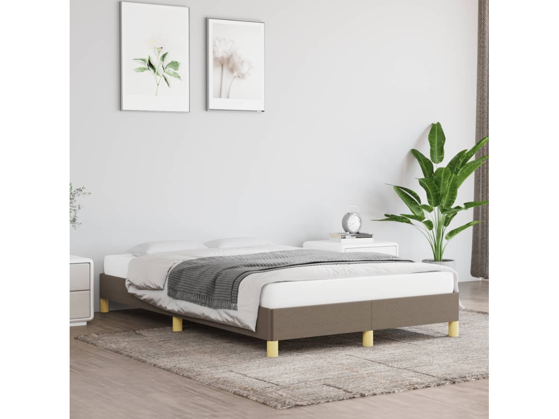 Vidaxl Estrutura De Cama Sem Colchão 120x190cm Tecido Cinzento