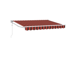 Vidaxl Toldo Retrátil Elétrico Laranja, Preto E Amarelo 2,5 X 2 M
