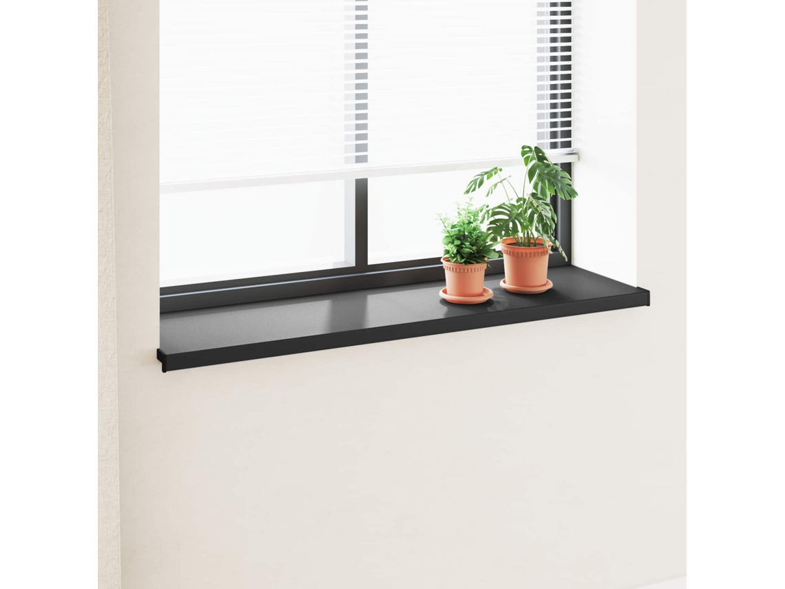Vidaxl Soleira De Janela Preto Com Veios De Madeira 160 X 45 X 4,5 Cm