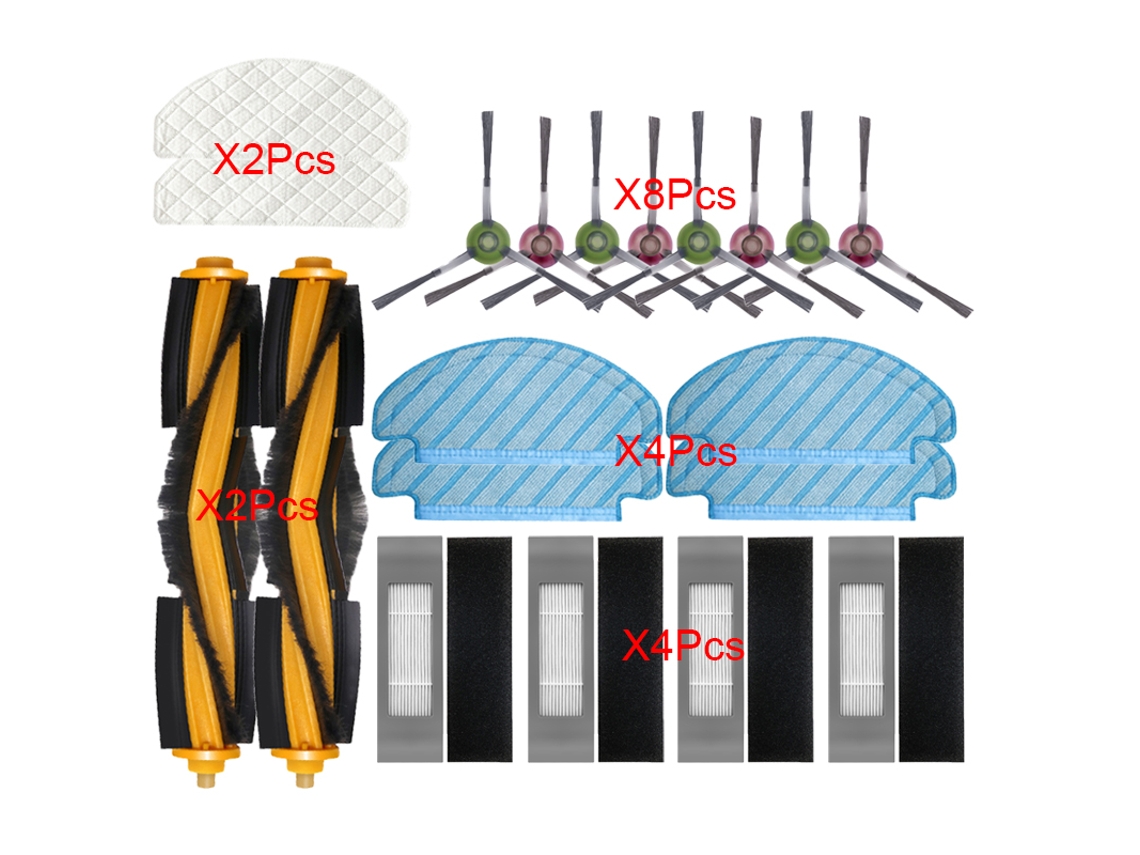 Kits de filtro hepa escovas laterais para ecovacs t9 max/plus deebot aspirador rolo escova principal mop pano peças acessórios