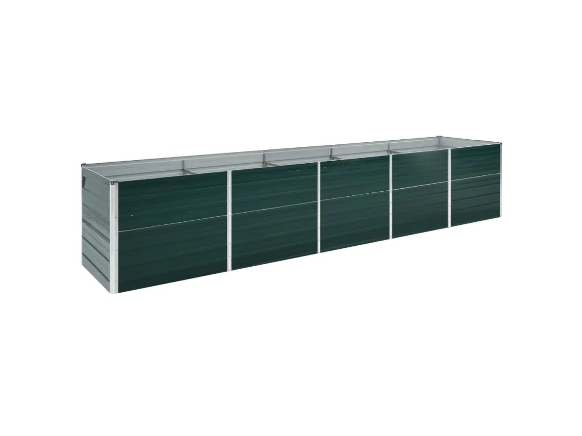 Vidaxl Canteiro Elevado Jardim Aço Galvanizado 400x80x45 Cm Verde
