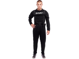 Fato de Homem PARTILANDIA Soldado Swat Musculoso Preto (Tam.: S)
