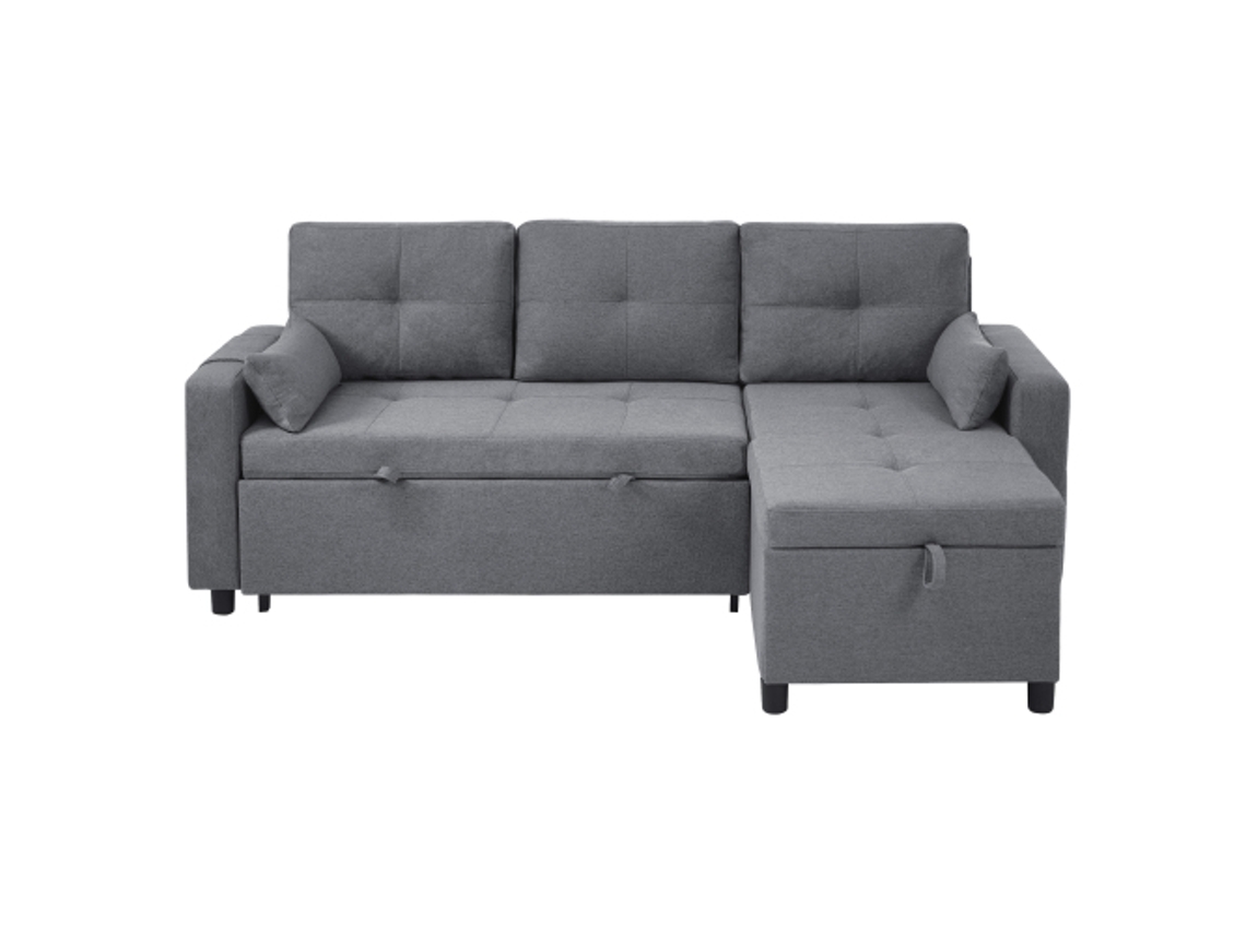 Sofá Moderno Em Formato De L, Sofá-cama Modular, Sofá-cama Retrátil Com Função De Cama, Equipado Com Espaço De Armazenamento, Porta-copos Retrátil