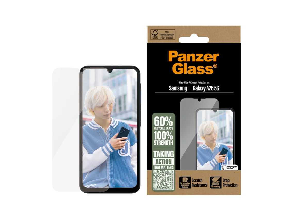 Película de Ecrã PANZERGLASS Screen Protector Samsung Galaxy A26 (5G - Ultra - Ultra-Wide Fit)