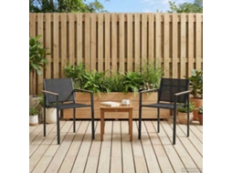 Vidaxl Cadeiras De Jardim 2 Unid. Preto E Anthracite Tecido Textileno