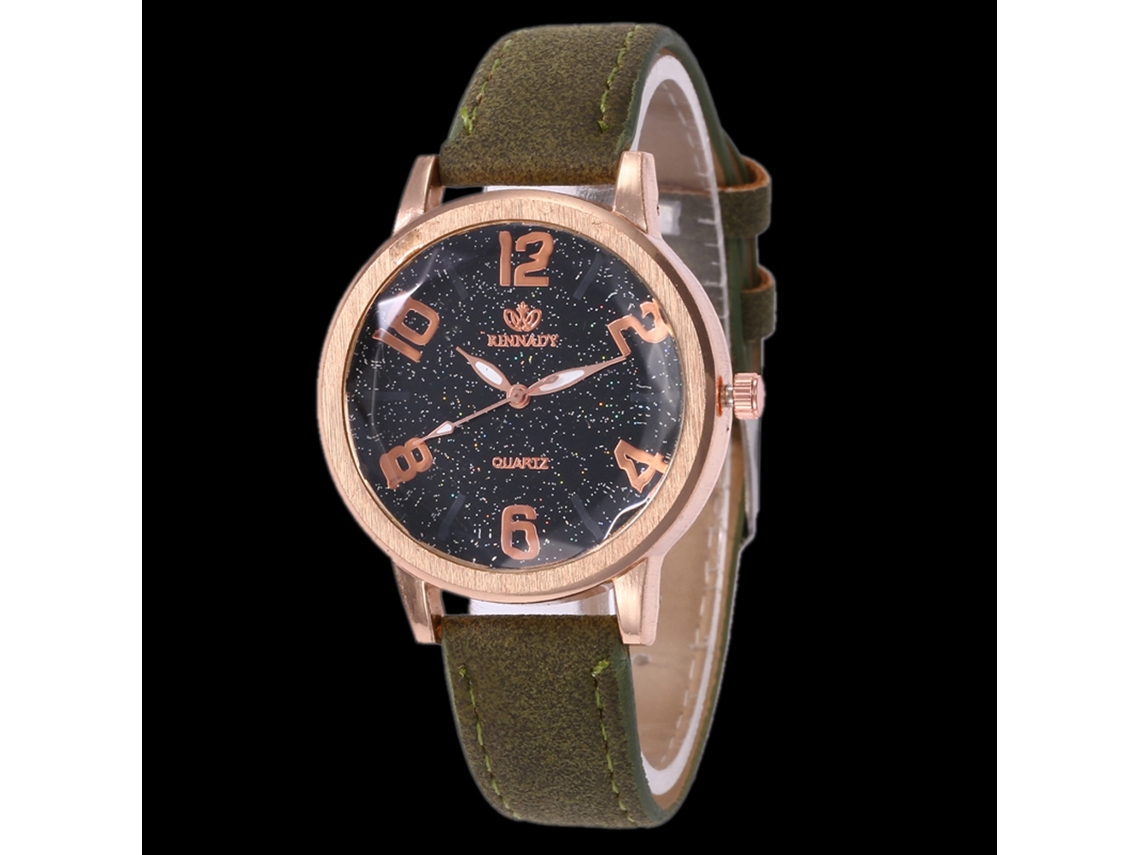 Relógio de Quartzo com Pulseira de Couro Pu Estilo Simples e Elegante (verde)