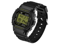 Relógio eletrônico digital masculino à prova d'água (preto e dourado)