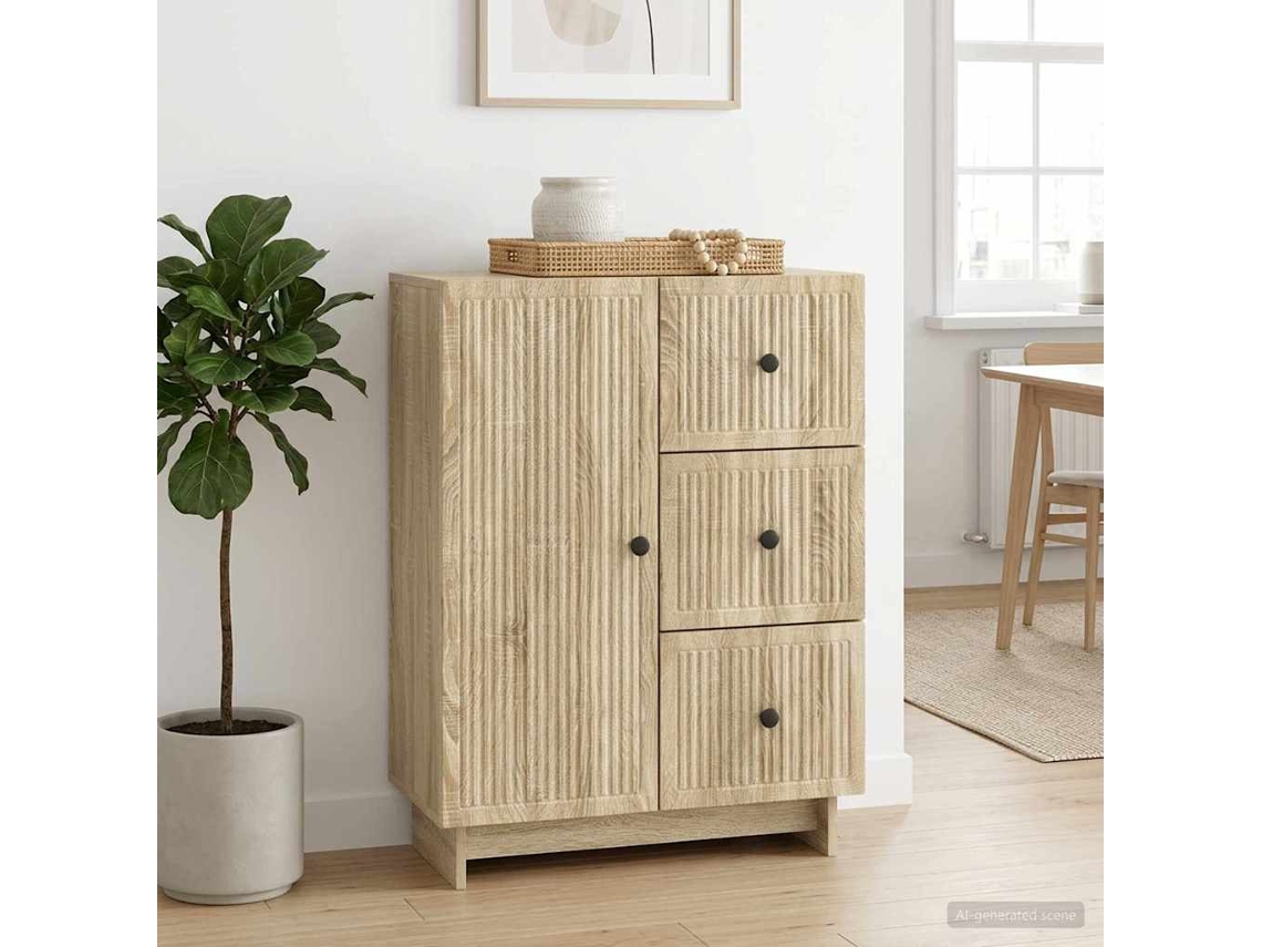 Vidaxl Buffet Carvalho Sonoma 66 X 34,5 X 90 Cm Derivados De Madeira