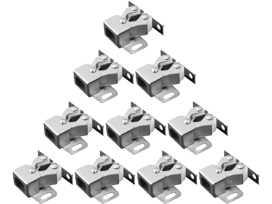 Conjunto De 10 Fechos Mola Esférica Em Metal Galvanizado Para Portas Armário, Com Roletes Duplos, Para Uso Em Portas