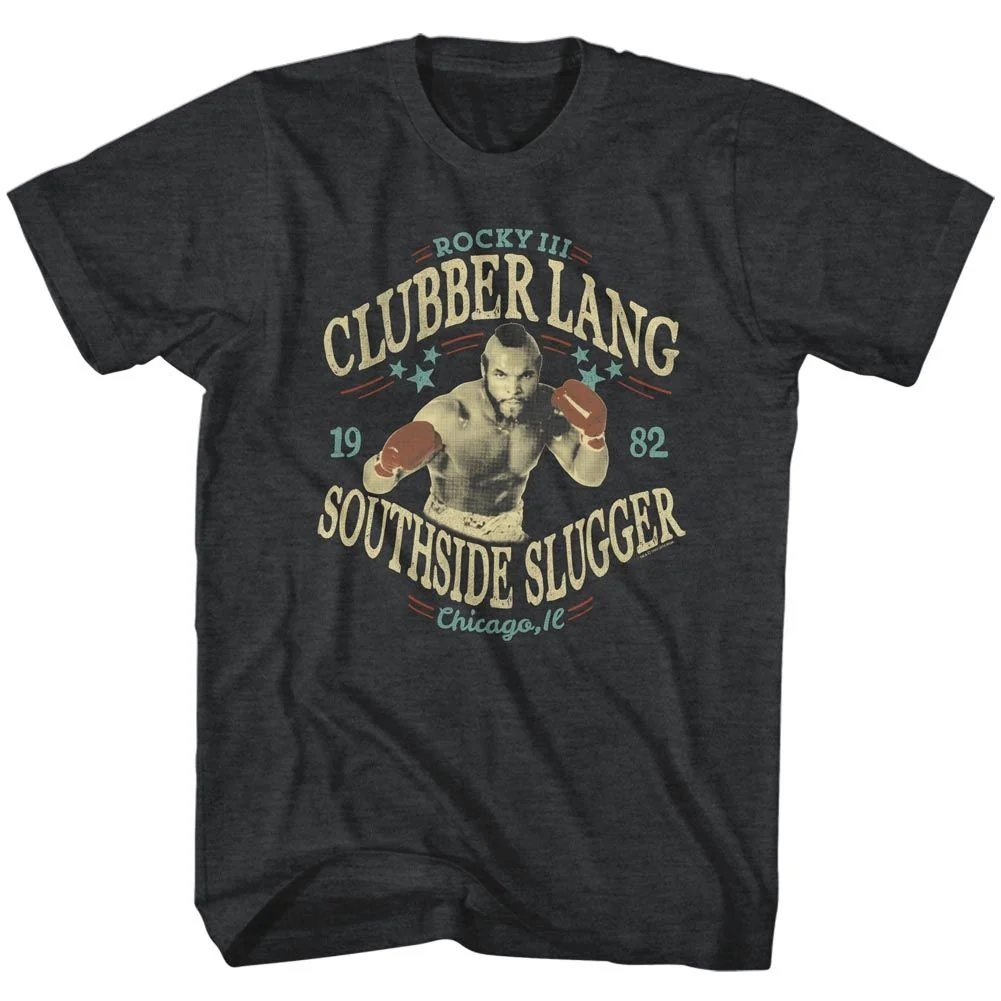Rockinstone Rocky Movie Southside Slugger Heather Black Adult T-shirt Size:xxl