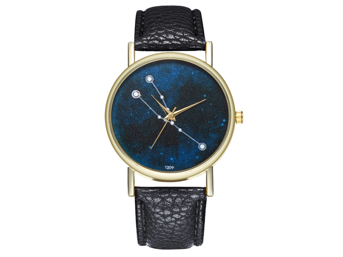 Reloj De Pareja Taurus Con Correa De Cuero Negro Para Mujer Y Hombre