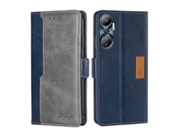 Capa De Couro Com Fivela Lateral E Contraste Para Infinix Hot 20 4g