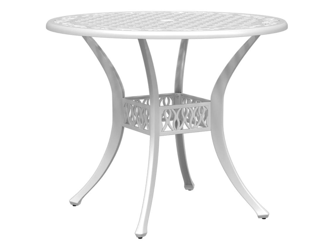 Conjunto 1 Mesa De Jardim Vidaxl Branco Alumínio