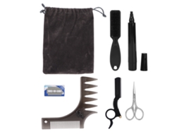 Kit De Cuidado De Barba Para Hombres Com Pluma, Escova E Tesouras