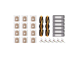 12 peças para ecovacs deebot ozmo t8 saco de pó e 1 conjunto para ecovacs deebot ozmo t8, t8 max, t8 aivi, kit de filtros de escova