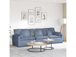 Vidaxl Sofá Modular Com Almofadas Azul
