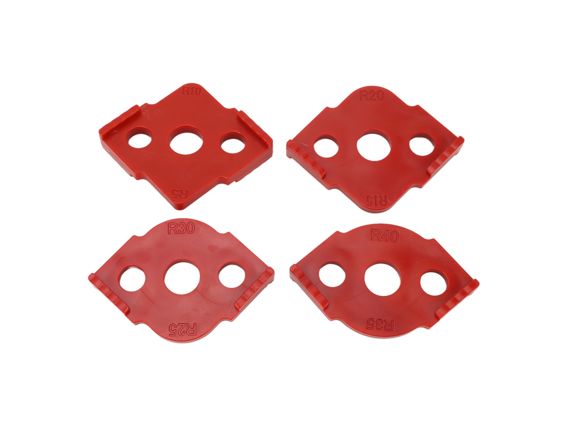 4pcs Modelos De Cantos Redondos R Roteador De Raio De Canto Modelo De Roteador Abs Localizador De Cantos Para Carpintaria Vermelho