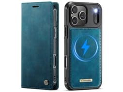 Capa Antirroubo Para Celular Flip, Estilo Retrô, Em Couro.azul - Iphone 16 Plus