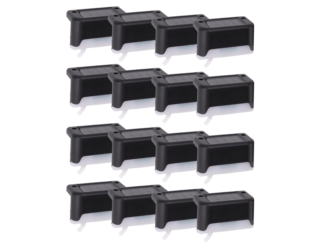 Conjunto de 16 Luzes de Degrau Led Solares À Prova D'água Ip65 em Abs com Acendimento Automático CHABERLU