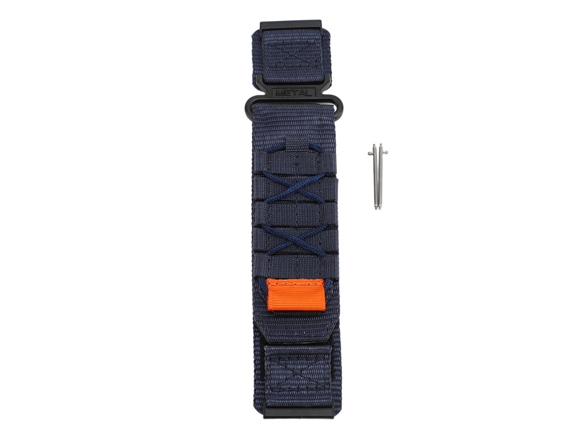 Cinto De Nylon 24mm Para Relógio Inteligente Esportivo Azul Escuro