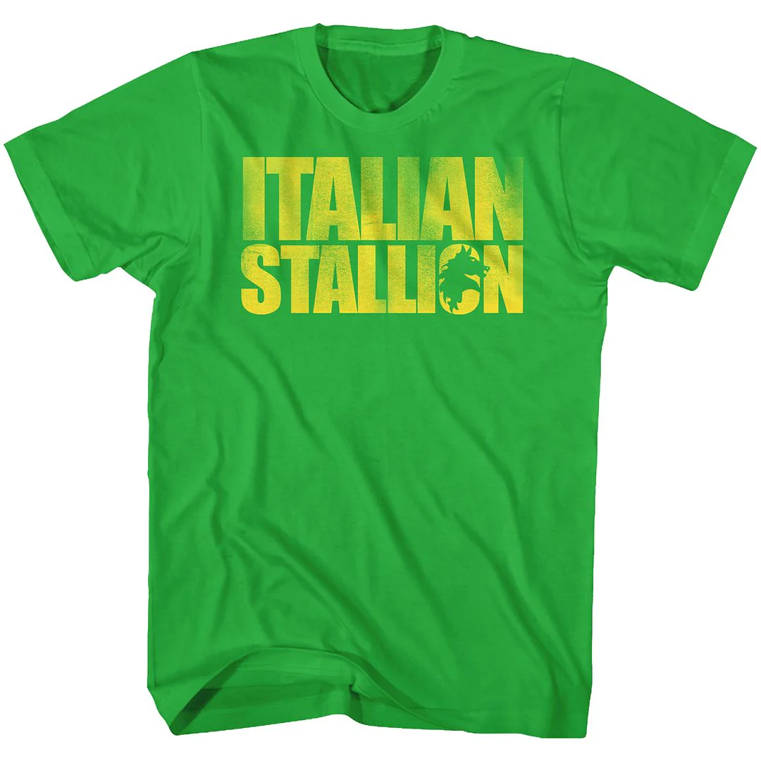 Unisex Adult T-shirt Rockinstone Rocky Movie Italian Green Solid Kelly Sizexxxl