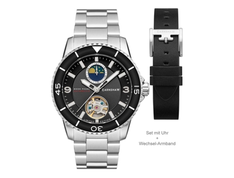 Relógio masculino prata aço inoxidável Es-8210-11 THOMAS EARNSHAW
