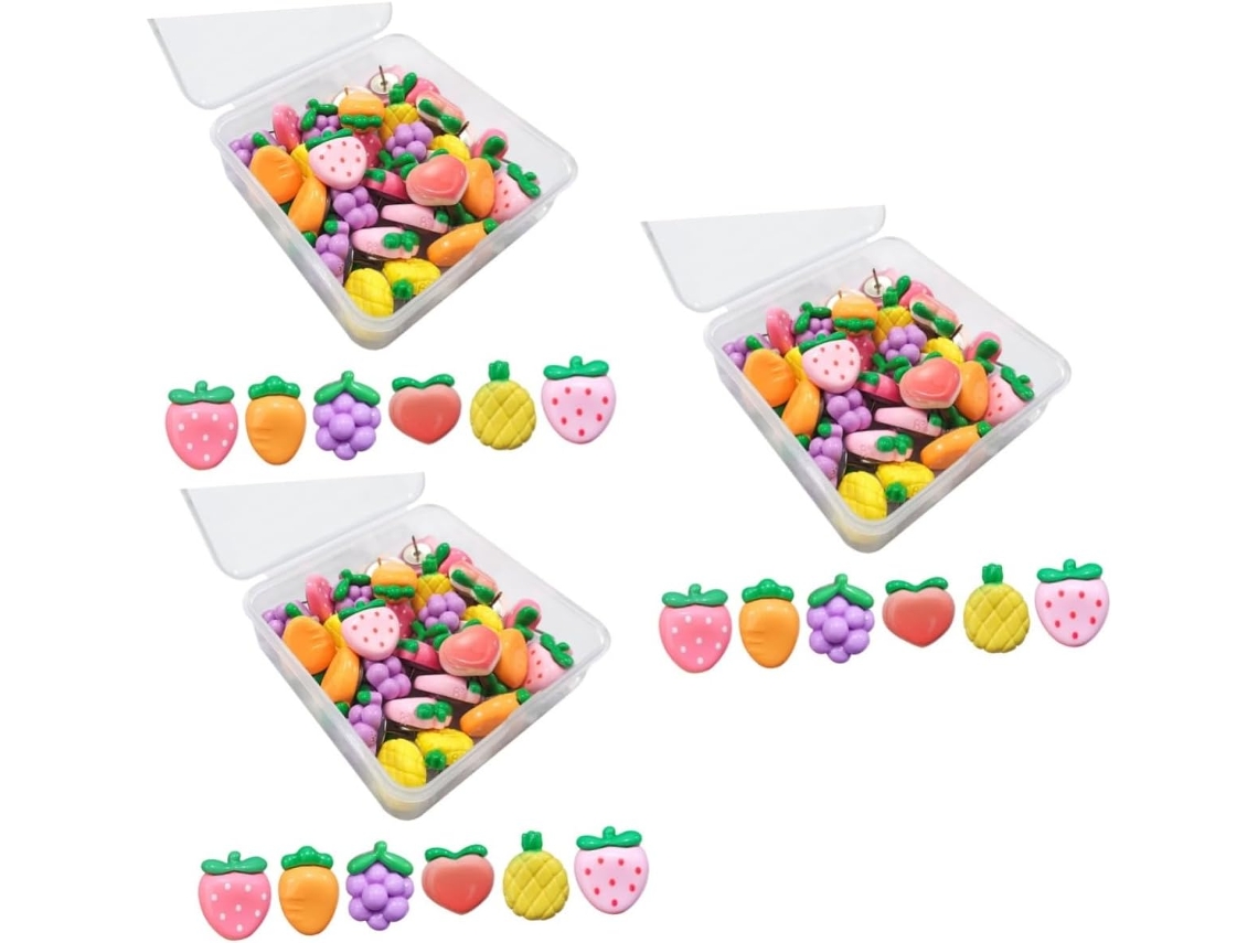 Jojofuny Série 3 Alfinetes De Frutas, Mapa Viagem, Para Quadro