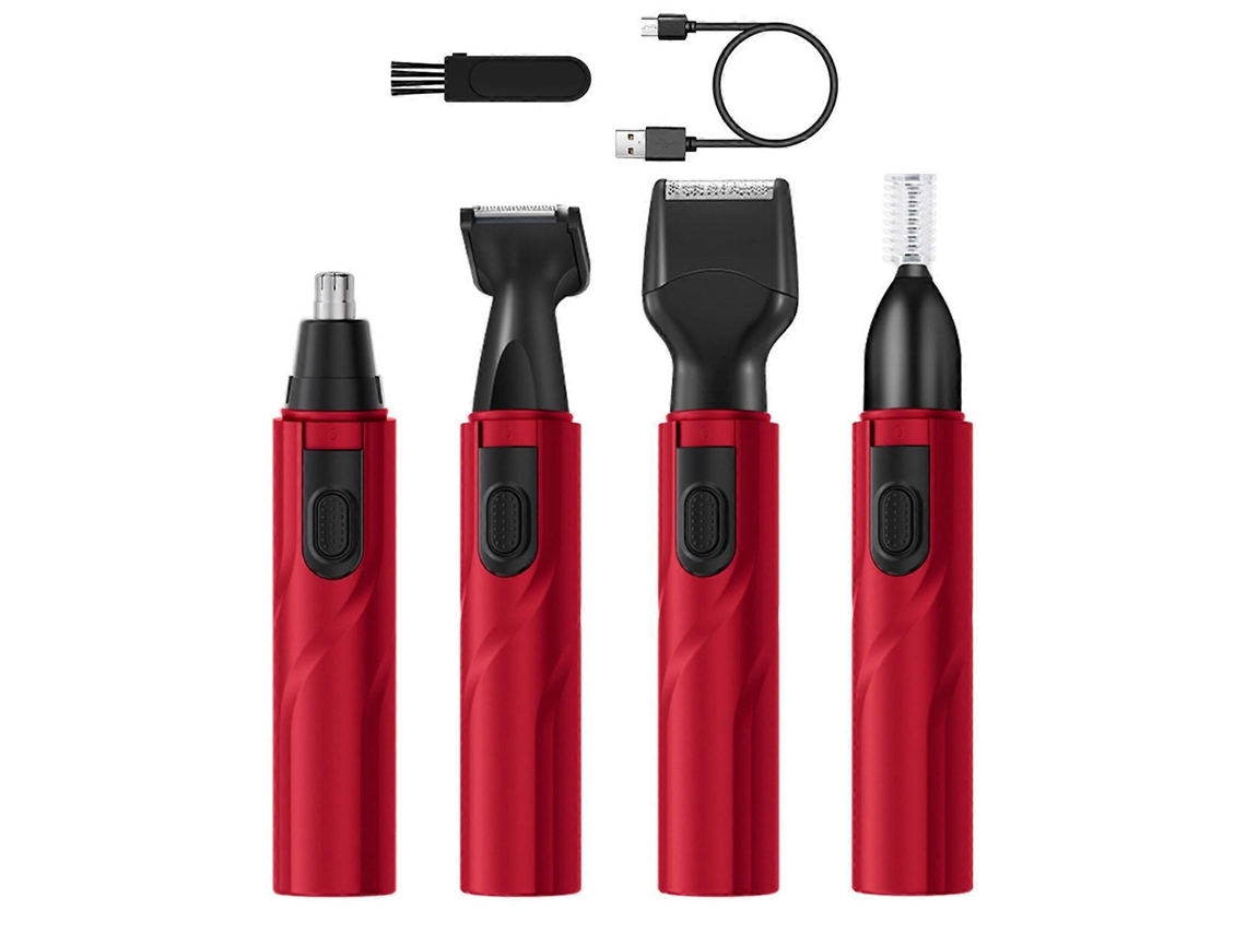 4 Em 1 Orelha Nariz Aparador De Pêlos Para Homens Kit De Cuidados Elétrico Sobrancelha Barba Trimer Rosto Nariz Orelhas Trimer Recarregável Prata
