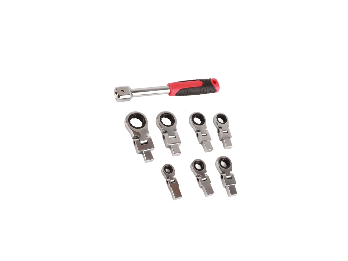 8 Piezas Chave De Trançado Com Cabeça Flexível 180° Aço Cromo Vanádio Kit De Ferramentas Para Manutenção