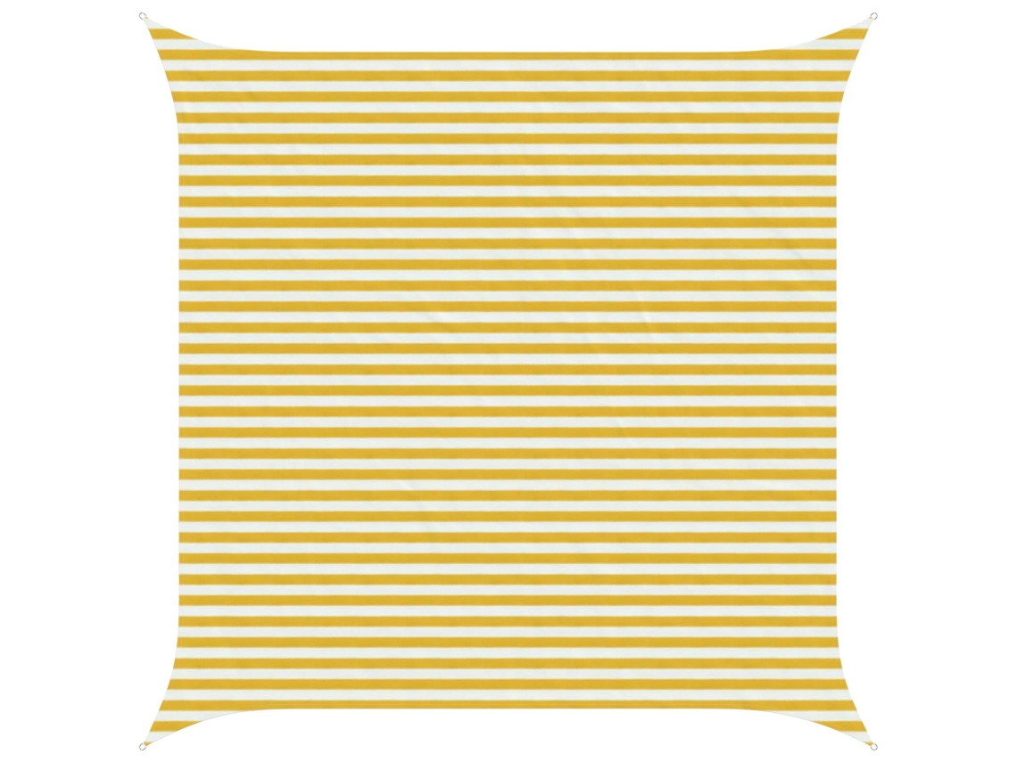 Vidaxl Vela De Sombra Amarelo E Branco 4 X 4 M Hdpe