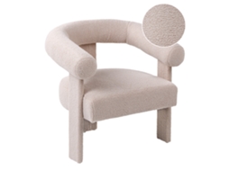 Sillón Beliani Ilbro De Bouclé Beige 77x68x76