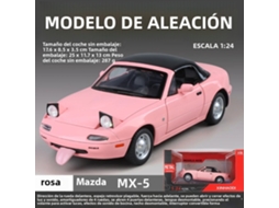 (rosa) Miniatura Do Mazda Mx-5 Em Escala 1/24, Feita Em Metal Fundido, Com Efeitos Sonoros Realistas.
