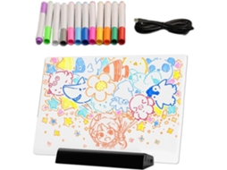 Quadro De Desenho Iluminado, Quadro Branco Portátil Com Caneta De 12 Cores Luz De Leitura Led Pa Vayotoy