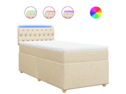 Cama com Molas/colchão 100x200 Cm Tecido Cor Creme MAISON EXCLUSIVE