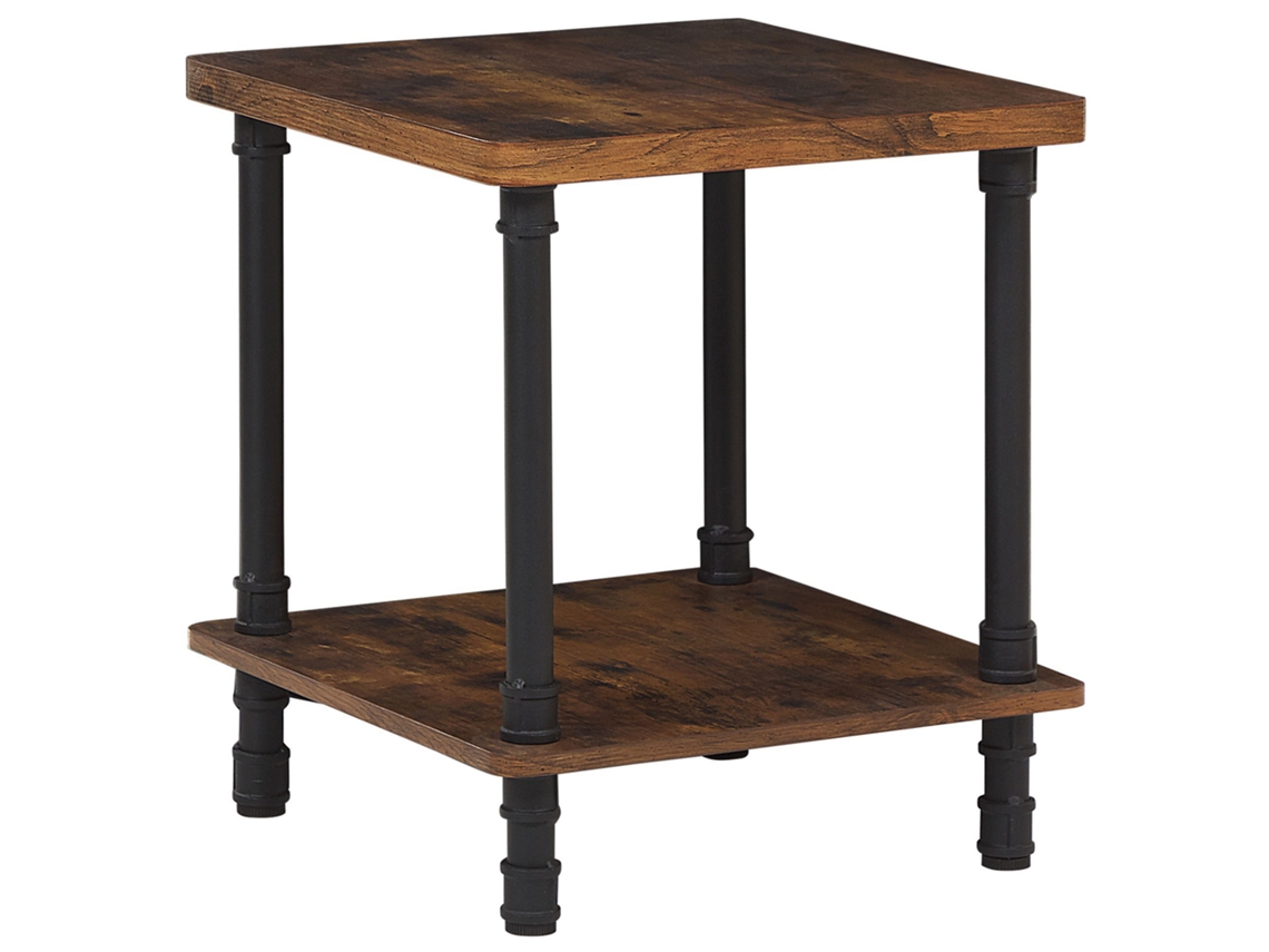 Mesa Auxiliar Industrial Con Estante Beliani Veril De Aglomerado Marrón 48x55