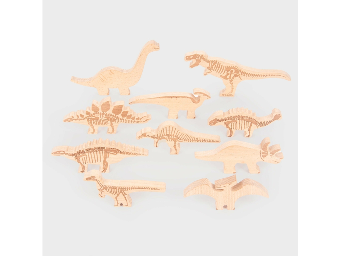 Blocos De Madeira De Dinossauro Tickit Brinquedos Educativos 10 Peças