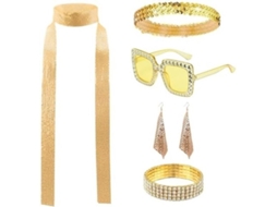 Conjunto De Acessórios Disco Anos 70 E 80 - 6 Pacote De Embalagem Glitter