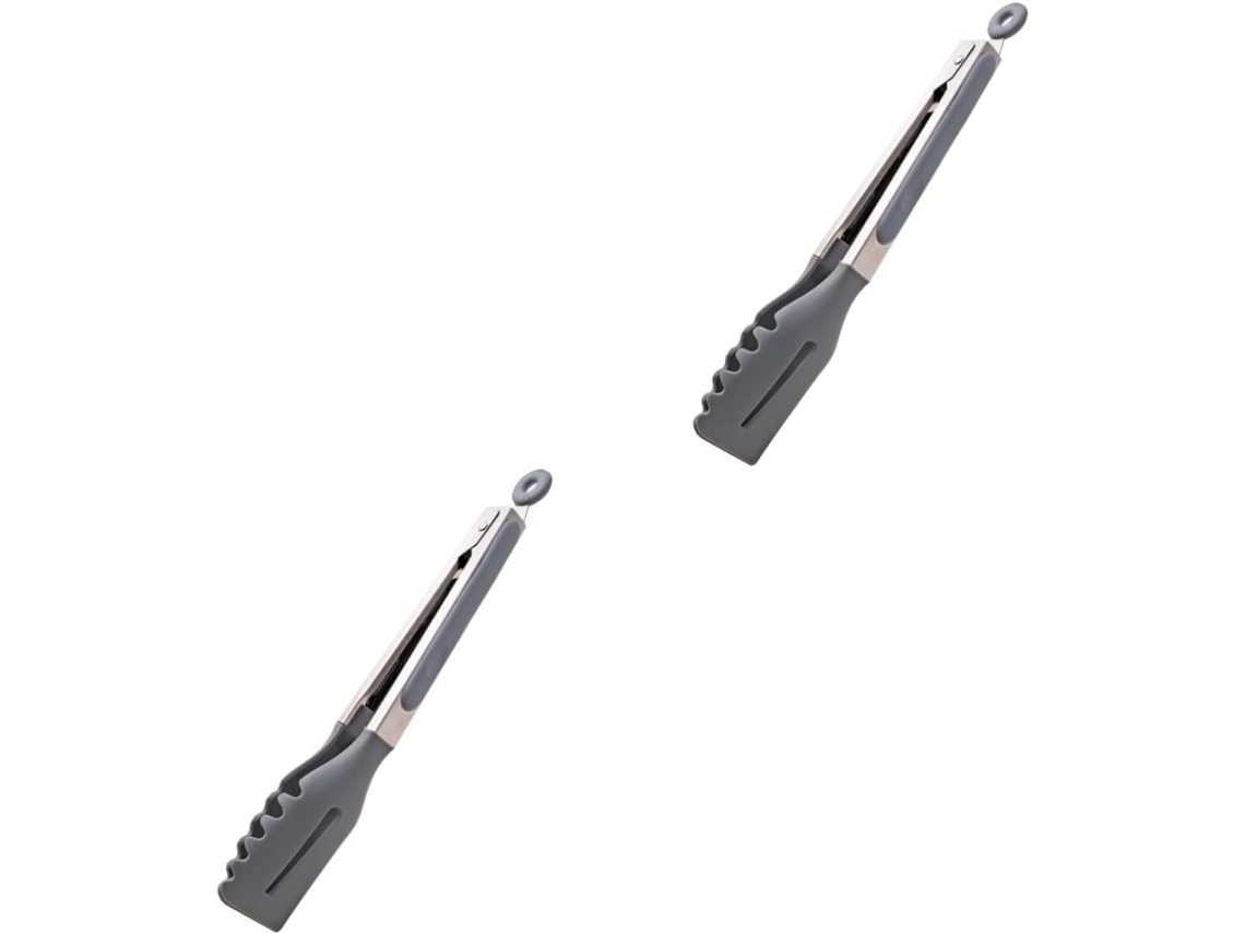 Pinça De Servir Gatuida Em Silicone 2 Peças, Ideal Para Sobremesas, Churrasco E Outras Atividades Ao Ar Livre Cor Cinza