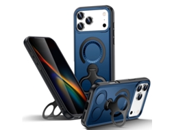 Capa Para Iphone 17 Pro Max Com Suporte Magsafe De Dois Orifícios - Azul