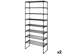 Estantes Max Home Preto Metal Plástico 67 X 160 X 30 Cm (2 Unidades)