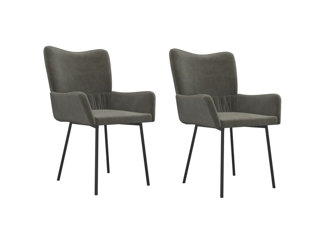 Maison Exclusive - Cadeiras De Jantar 2 Pcs Veludo Cinzento-escuro