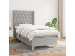 Vidaxl Cama Com Molas/colchão 80x200 Cm Tecido Cinza-claro