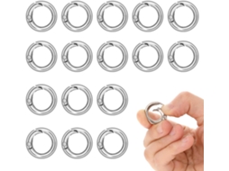 16 Ganchos Redondos Dobráveis Prata 20mm, para Chaveiro/artesanato ZYBLSSBB