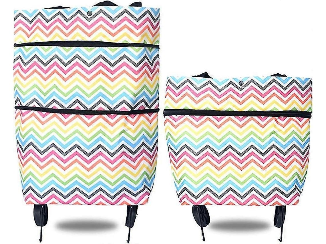 Sacola de Compras com Rodinhas, Sacola de Compras Dobrável, Sacolas de Compras Reutilizáveis ​​2 em 1, Resistente. GOKOCO