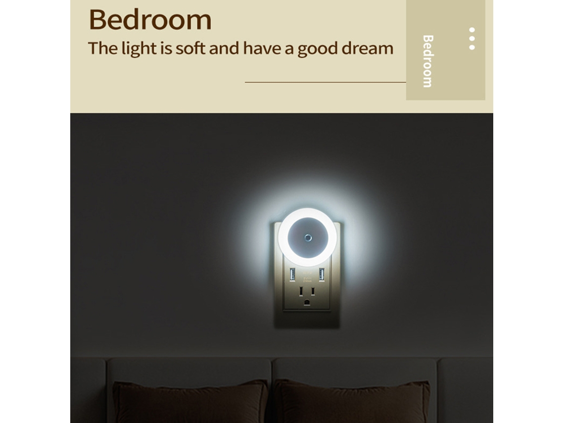 Lâmpada de Mesa de Cama e Parede, Controle de Luz, Protetora, Econômica, Noturna