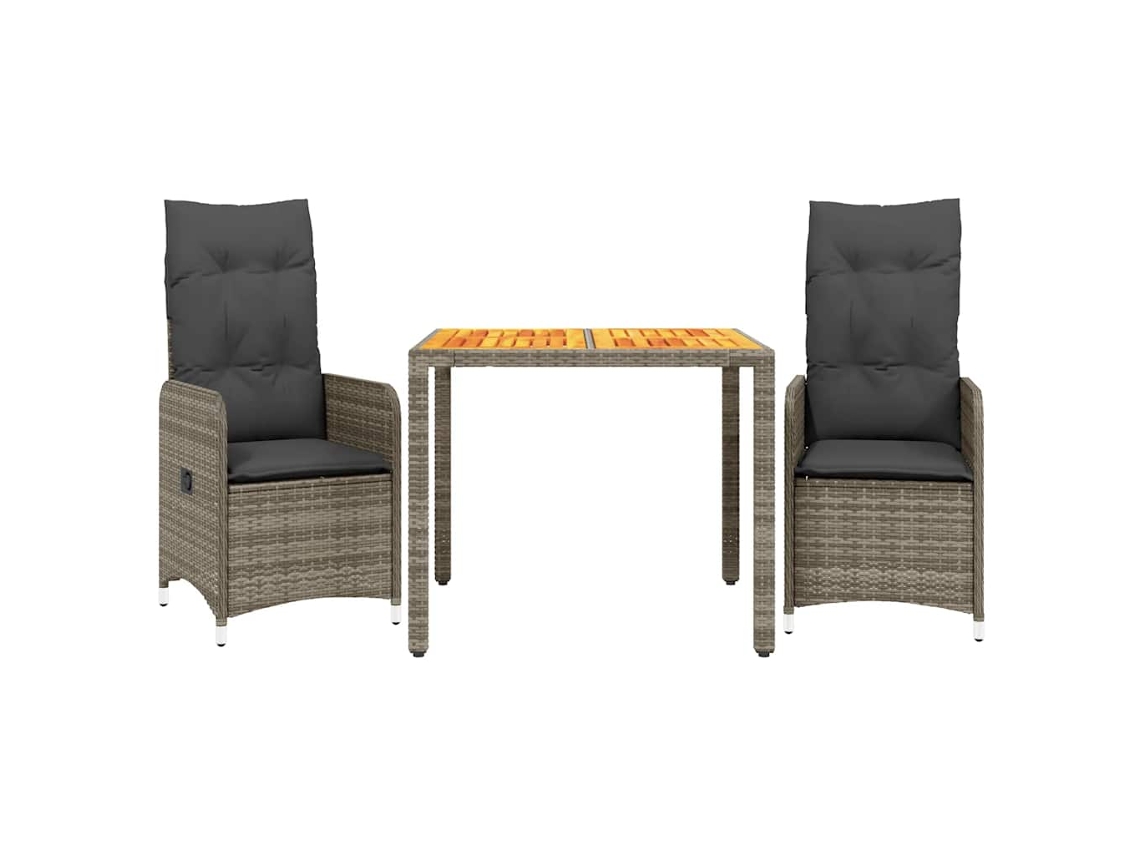 Bistro Set, Bistro Sets Vidaxl Cinzeto Rattan / Vime (90 X 90 X 75 Cm)