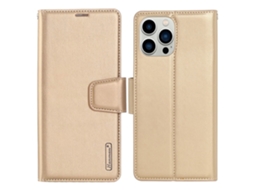 Capa Para Iphone 15 Pro Max Pele Sintética Dourado