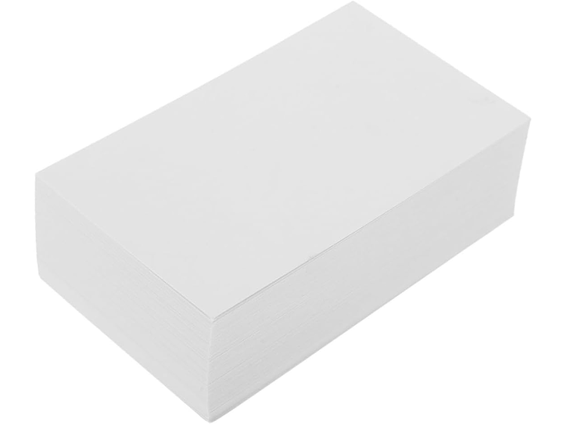 Bloco de 100 folhas de papel para cartões de visita, material de escritório, scrapbook, recortes e muito mais.